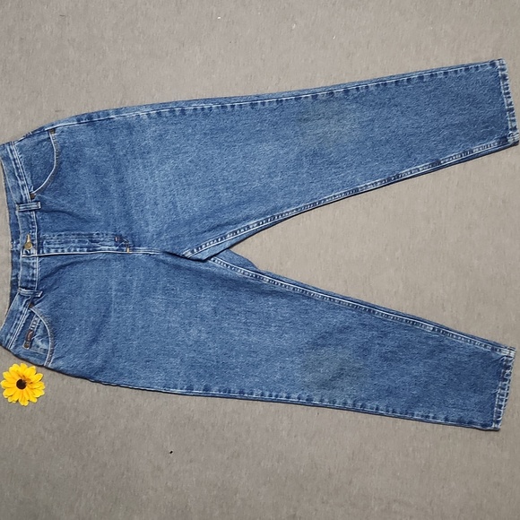 RARE!! Vintage Lee Riders High Rise Relaxed Baggy Taper Leg Blue Denim Mom Jeans - Picture 5 of 12